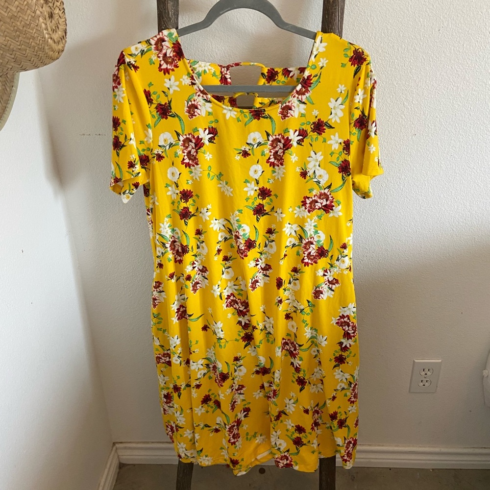 Yellow flowered dress